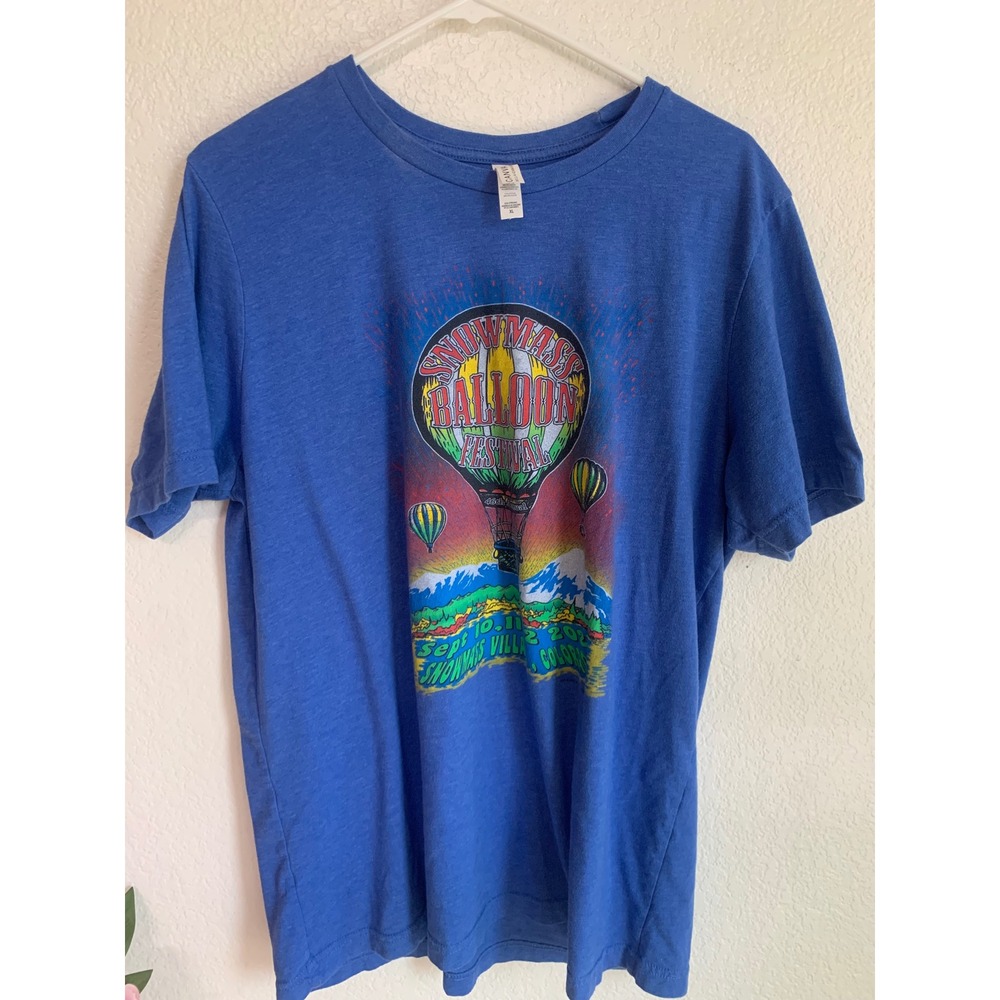 Bella Canvas Snowmass Balloon Festival 2021 Graphic T-Shirt XL Blue Colorado
